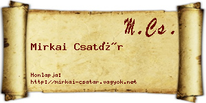 Mirkai Csatár névjegykártya
